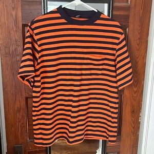 Striped Orange and Black Men's Shirt